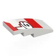 Brick Curved 4 x 2 No Studs with 'L' '6', Red Shapes print