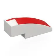 Brick Curved 3 x 1 No Studs with Red Shape print
