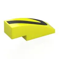 Brick Curved 3 x 1 No Studs with Black Shapes print