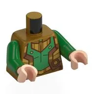 Torso, Armor Plating, Green Chest Plate, Copper Trim print, Bright Green Arms, Light Nougat Hands