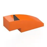 Brick Curved 3 x 1 No Studs with Silver Grille print