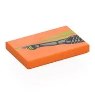 Tile 2 x 3 with Robotic Arm, Pointing, Lime Hand, Streaks print