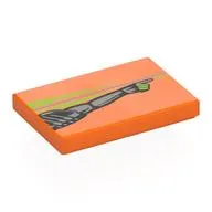 Tile 2 x 3 with Robotic Arm, Pointing, Lime Hand, Streaks print