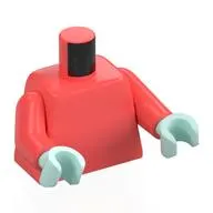 Torso, Coral Arms, Light Aqua Hands