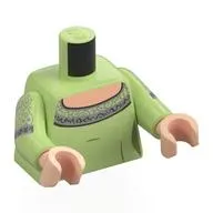 Torso, Light Nougat Chest, Silver Trim, Decorations on Arms print, Yellowish Green Arms, Light Nougat Hands