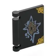 Book Cover with Gold Decorations, Sand Blue/Tan Shapes (Stabbed Tom Riddle Diary) print