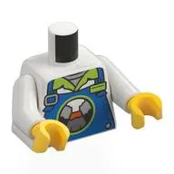 Torso, Blue Overalls, Koala in Circle, Lime Collar, Name Badge print, White Arms, Yellow Hands