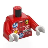 Torso, Racing Suit, HP, SHELL, Ferrari, UniCredit Logo, White 'LECLERC' print, Red Arms, White Hands