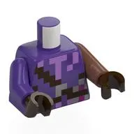 Torso, Odd Arms, Pixelated Dark Brown Strap, Medium Lavender Collar print, Left Medium Brown Arm, Right Dark Purple Arm, Dark Brown Hands