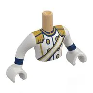 Minidoll Torso Man with White Arms and Hands with White Uniform, Sash, Gold Lapels, Buttons print