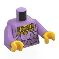 Torso, Lavender Dress, Decorations, Gold Jewelry print, Medium Lavender Arms, Yellow Hands
