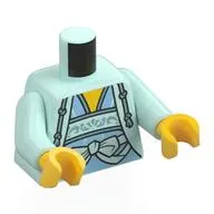 Torso, Bright Light Blue Dress, Light Aqua Band, Bow, Yellow Chest print, Light Aqua Arms, Yellow Hands