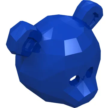 Costume / Mask, Bear with Dark Azure and Bright Light Orange Ears and Eyepatch Print