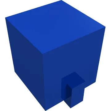 Minifig Head Special, Cube with Medium Nougat Nose, Blue Eyes print