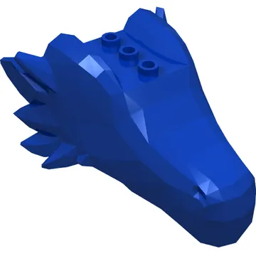 Creature Body Part, Dragon Head Upper Jaw with 3 Studs on Top and Dark Azure Eyes, 2 Diamonds and Gold Tribal print (Elandra)
