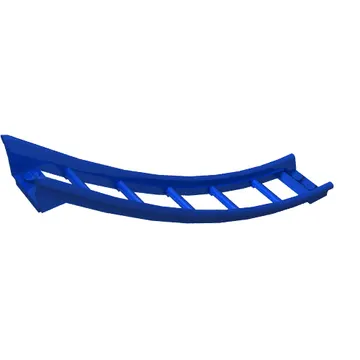 Vehicle Track, Roller Coaster Ramp Large Lower Part, 6 Bricks Elevation