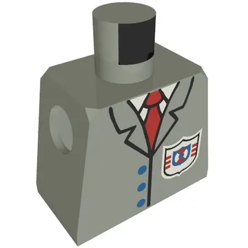 Torso Rescue Coast Guard Logo, Red Tie, Suit Buttons Print