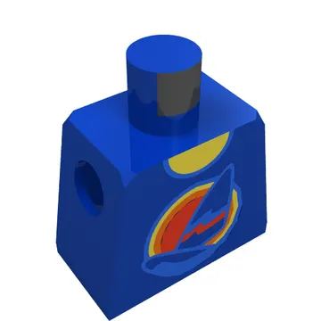 Minifig Torso with Windsurfboard Print sailboard