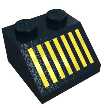 Brick Sloped 45° 2 x 2 with Yellow Grill Print