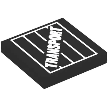 Tile 2 x 2 with Transport Text on Crate Print