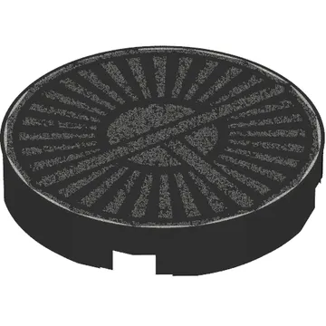 Tile Round 2 x 2 with Silver Thin-Bladed Fan Print