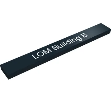 Tile 1 x 8 with 'LOM Building B' Print