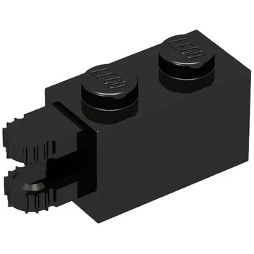 Hinge Brick 1 x 2 Locking with 2 Fingers Horizontal End, 7 Teeth