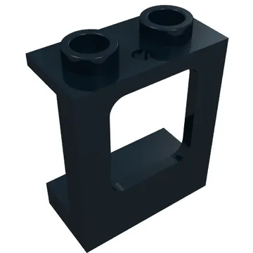 Window 1 x 2 x 2 Plane, Hollow Studs, Single Hole Top and Bottom for Glass
