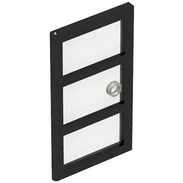 Door 1 x 4 x 6 with 3 Panes and Stud Handle with Trans-Clear Glass