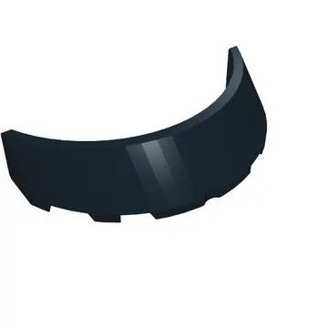 Windscreen 3 x 6 x 1 Curved with 2 Circular Stud Holders in Bottom
