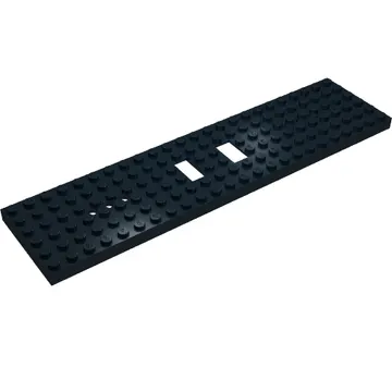 Vehicle Base, Train 6 x 24 with Two 1 x 2 Cutouts and 3 Round Holes Each End