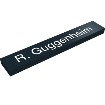 Tile 1 x 6 with "R. Guggenheim" Print