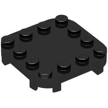 Plate Round Corners 4 x 4 x 2/3 Circle with Reduced Knobs