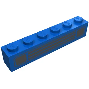 Brick 1 x 6 with Black Car Grill Print
