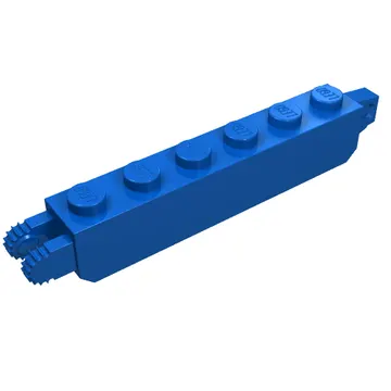Hinge Brick 1 x 6 Locking with 1 Finger Vertical End and 2 Fingers Vertical End, 9 Teeth