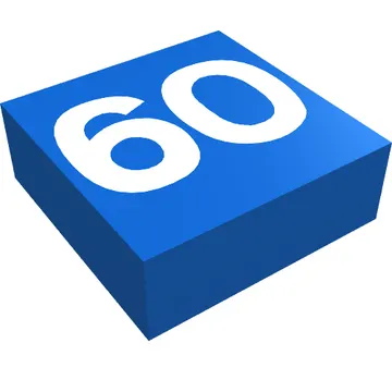 Tile 1 x 1 with White '60' Print