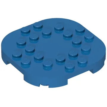 Plate Round Corners 6 x 6 x 2/3 Circle with Reduced Knobs