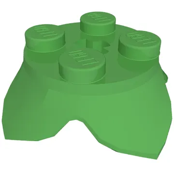 Plant, Leaves, Round 2 x 2 x 2/3 with + Axle Hole and 4 Leaf Extensions