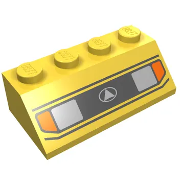 Brick Sloped 45° 2 x 4 with Headlight Print