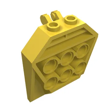 Hinge Panel 1 x 4 x 3 2/3 with 6 holes, 2 studs on top, Locking 2 Fingers