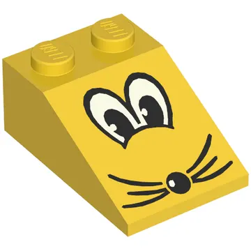 Brick Sloped 33° 3 x 2 with Eyes, Nose and Whiskers Print