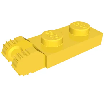 Hinge Plate 1 x 2 Locking with 2 Fingers On End, without Groove, 7 Teeth