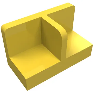 Panel 1 x 2 x 1 with Rounded Corners and Central Divider
