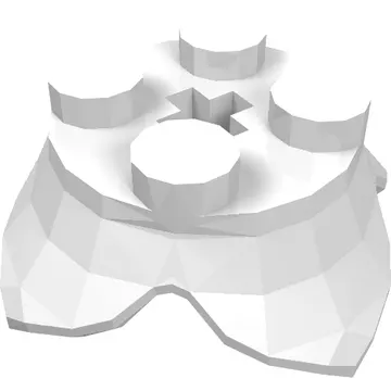 Plant, Leaves, Round 2 x 2 x 2/3 with + Axle Hole and 4 Leaf Extensions