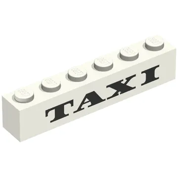Brick 1 x 6 with 'TAXI' Thick Print