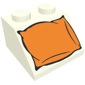 Brick Sloped 45° 2 x 2 with Orange Pillow Print