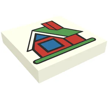 Tile 2 x 2 with Fabuland House Print