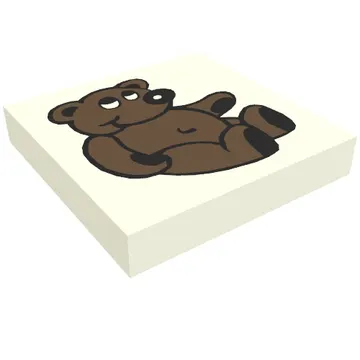 Tile 2 x 2 with Fabuland Bear Print