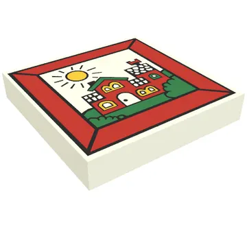 Tile 2 x 2 with Fabuland House In Frame Print