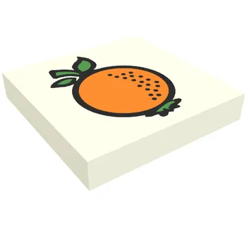 Tile 2 x 2 with Fabuland Orange Print
